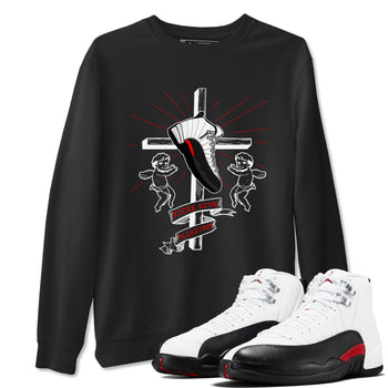 Air Jordan 12 Red Taxi shirts to match jordans Kicks Give Pleasures sneaker match tees 12s Red Taxi SNRT sneaker release Tees unisex cotton Black 1 crew neck shirt