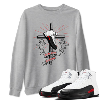 Air Jordan 12 Red Taxi shirts to match jordans Kicks Give Pleasures sneaker match tees 12s Red Taxi SNRT sneaker release Tees unisex cotton Heather Grey 1 crew neck shirt