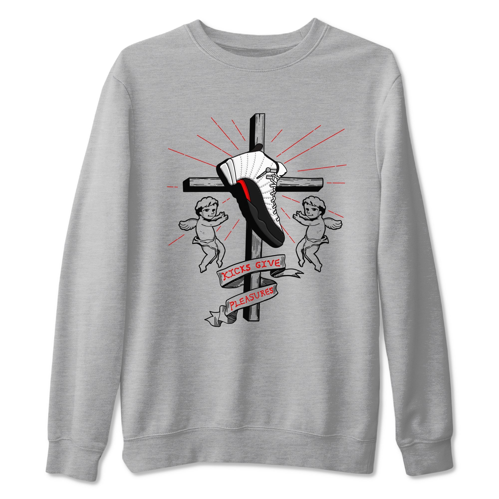 Air Jordan 12 Red Taxi shirts to match jordans Kicks Give Pleasures sneaker match tees 12s Red Taxi SNRT sneaker release Tees unisex cotton Heather Grey 2 crew neck shirt
