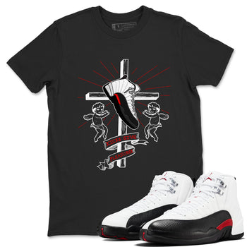 Air Jordan 12 Red Taxi shirts to match jordans Kicks Give Pleasures sneaker match tees 12s Red Taxi SNRT sneaker release Tees unisex cotton Black 1 crew neck shirt