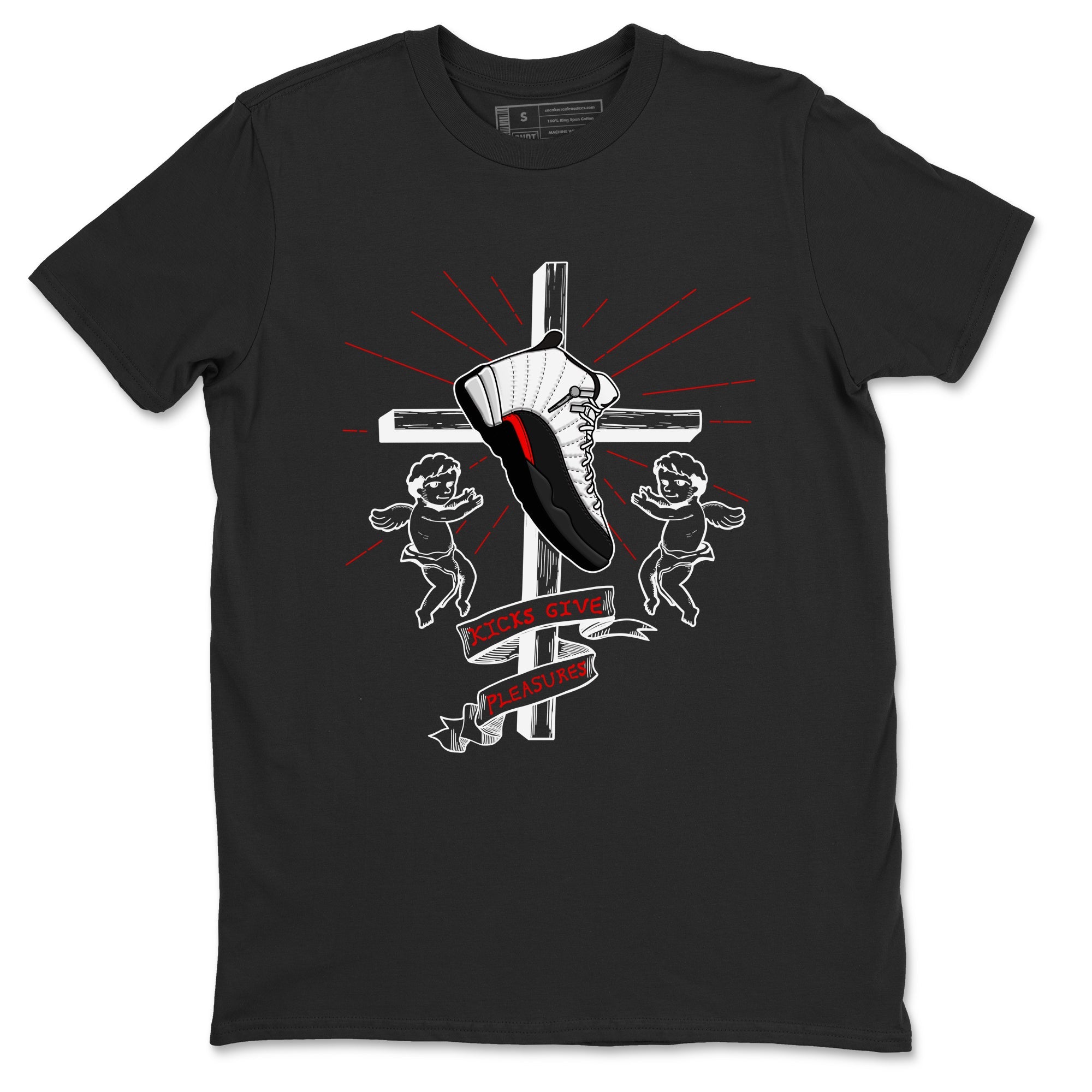 Air Jordan 12 Red Taxi shirts to match jordans Kicks Give Pleasures sneaker match tees 12s Red Taxi SNRT sneaker release Tees unisex cotton Black 2 crew neck shirt