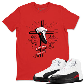 Air Jordan 12 Red Taxi shirts to match jordans Kicks Give Pleasures sneaker match tees 12s Red Taxi SNRT sneaker release Tees unisex cotton Red 1 crew neck shirt