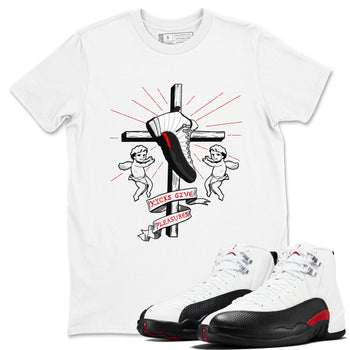 Air Jordan 12 Red Taxi shirts to match jordans Kicks Give Pleasures sneaker match tees 12s Red Taxi SNRT sneaker release Tees unisex cotton White 1 crew neck shirt