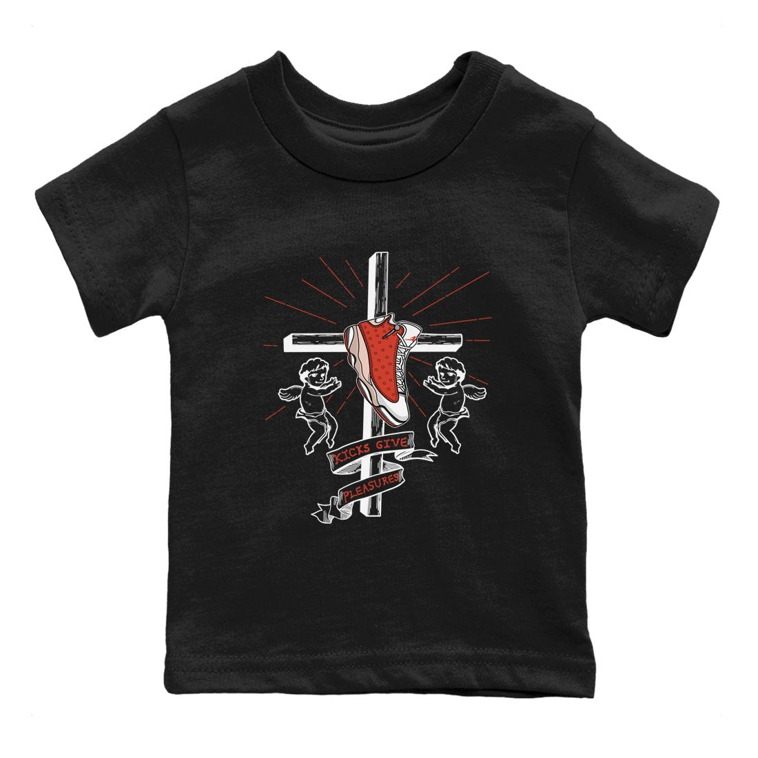 13s Dune Red shirts to match jordans Kicks Give Pleasures sneaker match tees Air Jordan 13 Dune Red SNRT Sneaker Tees streetwear brand Baby and Youth Black 2 cotton tee