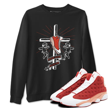 13s Dune Red shirts to match jordans Kicks Give Pleasures sneaker match tees Air Jordan 13 Dune Red SNRT Sneaker Tees streetwear brand Black 1 unisex cotton tee