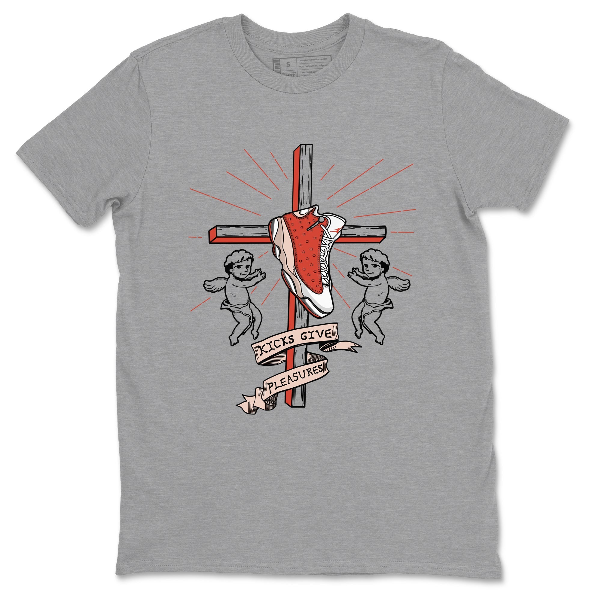 13s Dune Red shirts to match jordans Kicks Give Pleasures sneaker match tees Air Jordan 13 Dune Red SNRT Sneaker Tees streetwear brand Heather Grey 2 unisex cotton tee