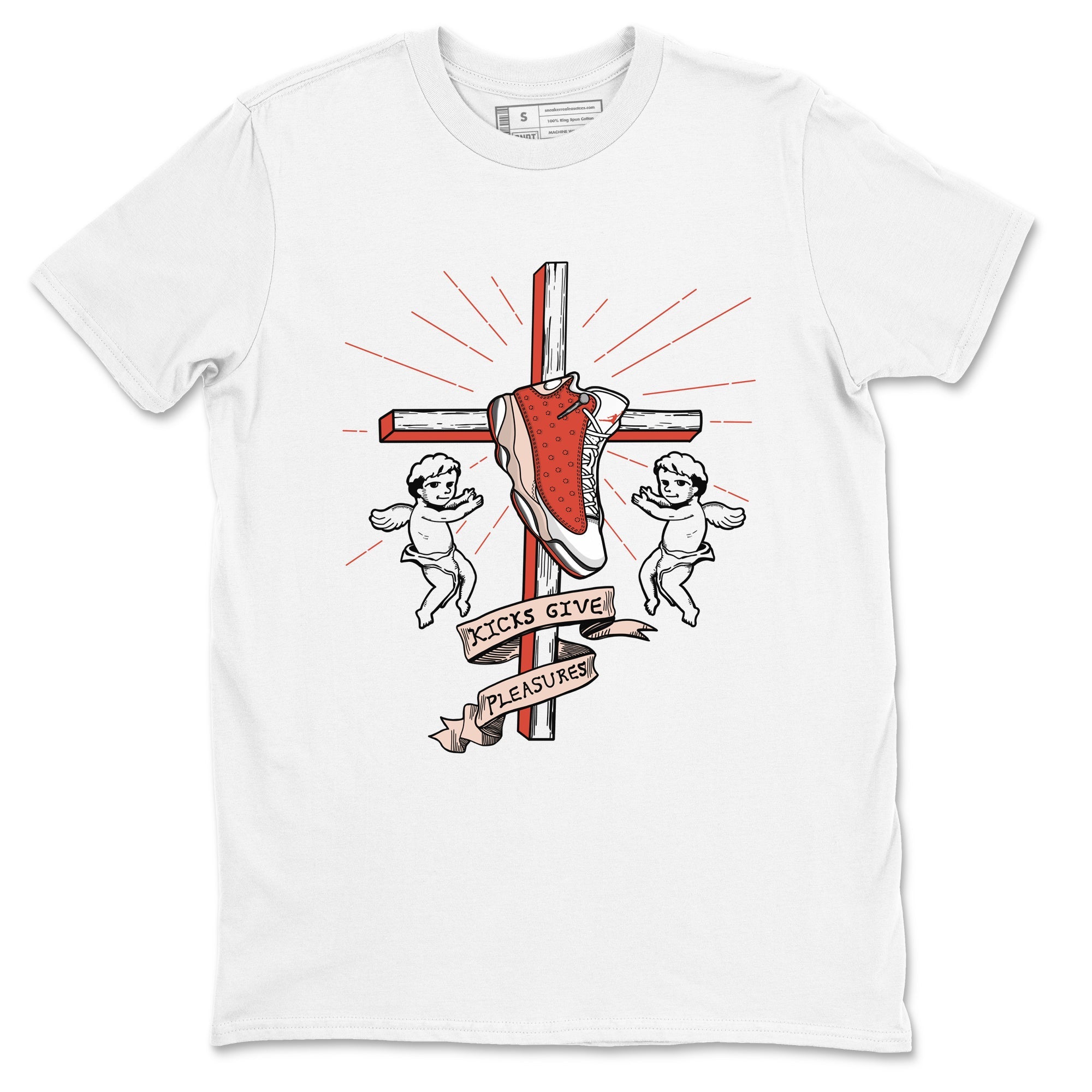 13s Dune Red shirts to match jordans Kicks Give Pleasures sneaker match tees Air Jordan 13 Dune Red SNRT Sneaker Tees streetwear brand White 2 unisex cotton tee