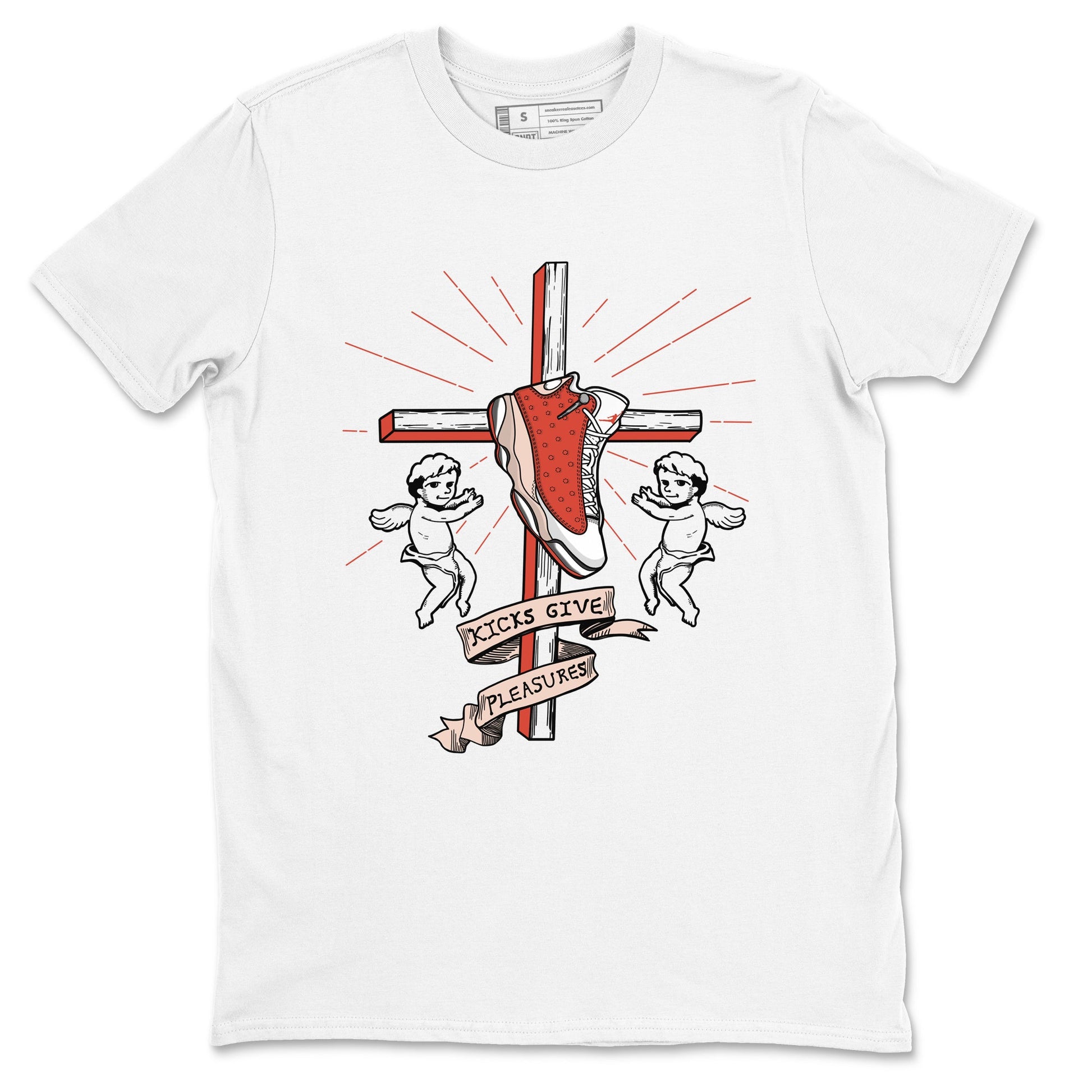13s Dune Red shirts to match jordans Kicks Give Pleasures sneaker match tees Air Jordan 13 Dune Red SNRT Sneaker Tees streetwear brand White 2 unisex cotton tee