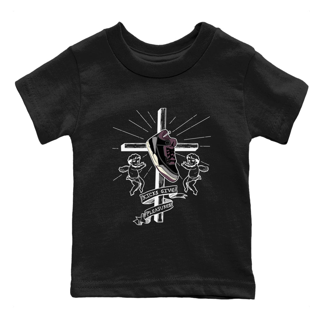 3s A Ma Maniere x Black shirts to match jordans Kicks Give Pleasures sneaker match tees A Ma Maniere x Air Jordan 3 “Black” SNRT Sneaker Tees streetwear brand Baby and Youth Black 2 cotton tee