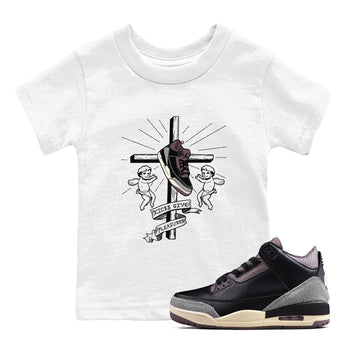 3s A Ma Maniere x Black shirts to match jordans Kicks Give Pleasures sneaker match tees A Ma Maniere x Air Jordan 3 “Black” SNRT Sneaker Tees streetwear brand Baby and Youth White 1 cotton tee