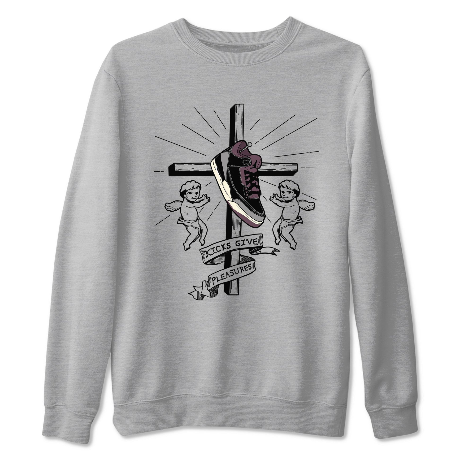 3s A Ma Maniere x Black shirts to match jordans Kicks Give Pleasures sneaker match tees A Ma Maniere x Air Jordan 3 “Black” SNRT Sneaker Tees streetwear brand Heather Grey 2 unisex cotton tee