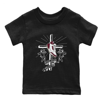 AJ3 A Ma Maniere x Burgundy Crush shirts to match jordans Kicks Give Pleasures sneaker match tees A Ma Maniére x Air Jordan 3 "Burgundy Crush" SNRT Sneaker Tees streetwear brand Baby and Youth Black 2 cotton tee