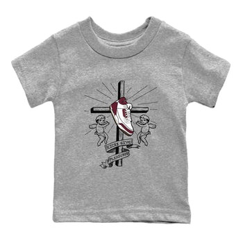 AJ3 A Ma Maniere x Burgundy Crush shirts to match jordans Kicks Give Pleasures sneaker match tees A Ma Maniére x Air Jordan 3 "Burgundy Crush" SNRT Sneaker Tees streetwear brand Baby and Youth Heather Grey 2 cotton tee