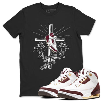 AJ3 A Ma Maniere x Burgundy Crush shirts to match jordans Kicks Give Pleasures sneaker match tees A Ma Maniére x Air Jordan 3 "Burgundy Crush" SNRT Sneaker Tees streetwear brand Black 1 unisex cotton tee