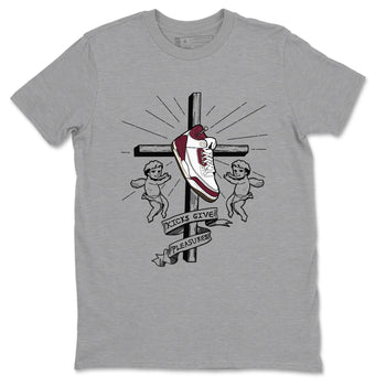 AJ3 A Ma Maniere x Burgundy Crush shirts to match jordans Kicks Give Pleasures sneaker match tees A Ma Maniére x Air Jordan 3 "Burgundy Crush" SNRT Sneaker Tees streetwear brand Heather Grey 2 unisex cotton tee