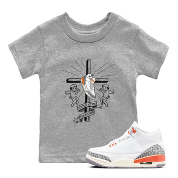AJ3 Georgia Peach shirt to match jordans Kicks Give Pleasures sneaker tees Air Jordan 3 Georgia Peach SNRT sneaker release tees baby toddler Heather Grey 1 cotton Shirt