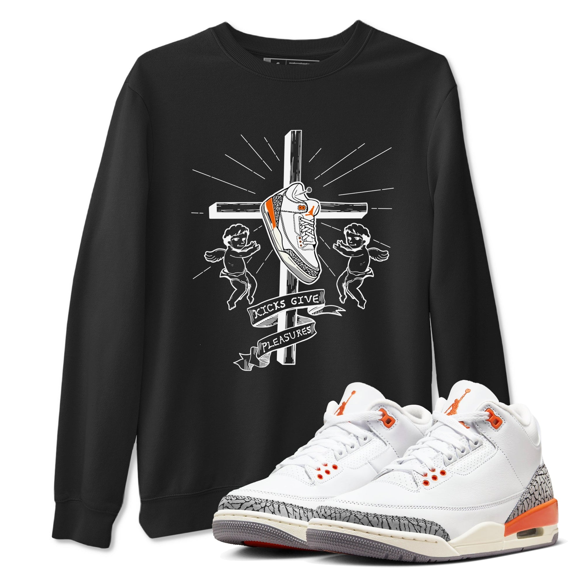 AJ3 Georgia Peach shirt to match jordans Kicks Give Pleasures sneaker tees Air Jordan 3 Georgia Peach SNRT Sneaker Release Tees unisex cotton Black 1 crew neck shirt