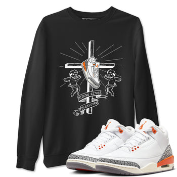 AJ3 Georgia Peach shirt to match jordans Kicks Give Pleasures sneaker tees Air Jordan 3 Georgia Peach SNRT Sneaker Release Tees unisex cotton Black 1 crew neck shirt