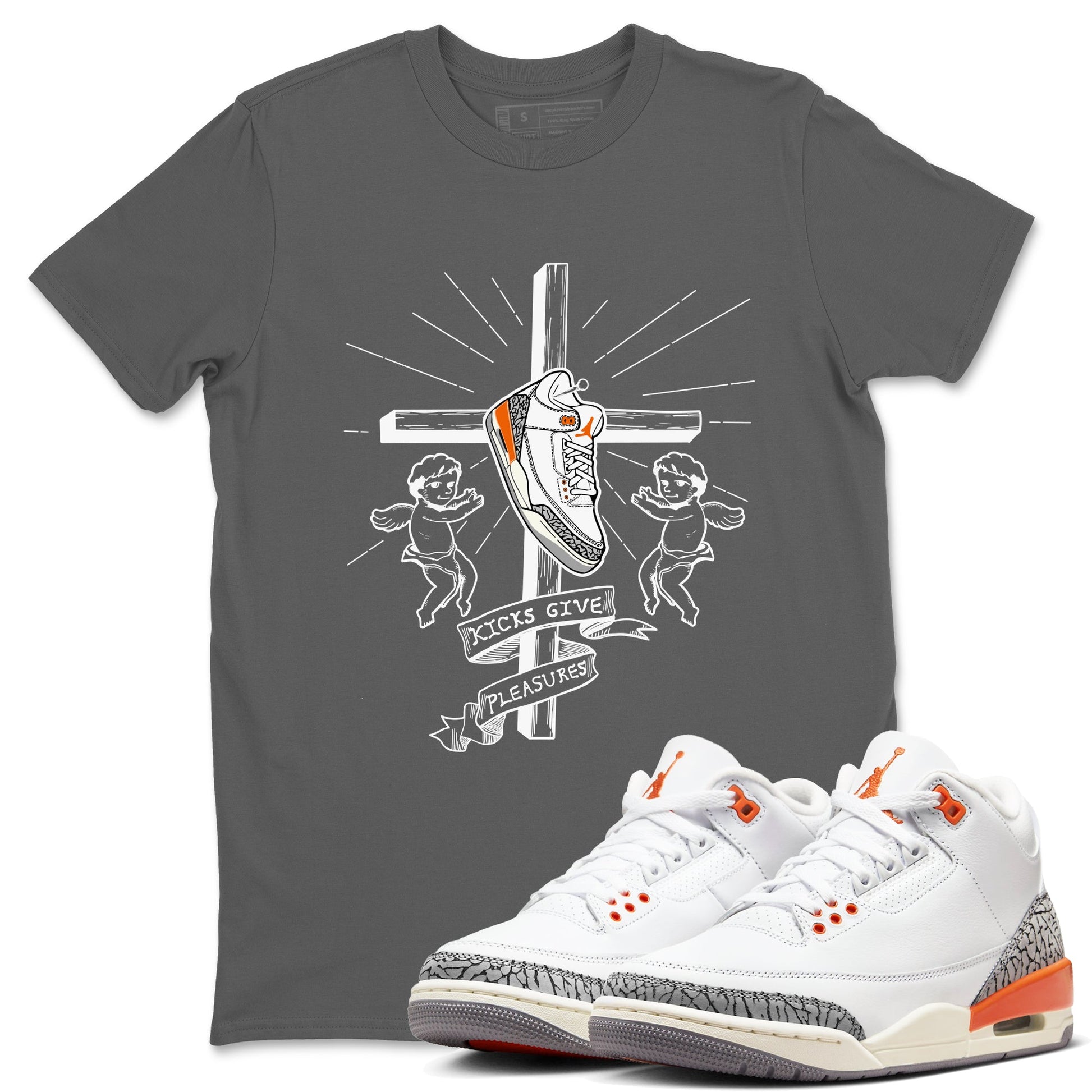 AJ3 Georgia Peach shirt to match jordans Kicks Give Pleasures sneaker tees Air Jordan 3 Georgia Peach SNRT Sneaker Release Tees unisex cotton Cool Grey 1 crew neck shirt