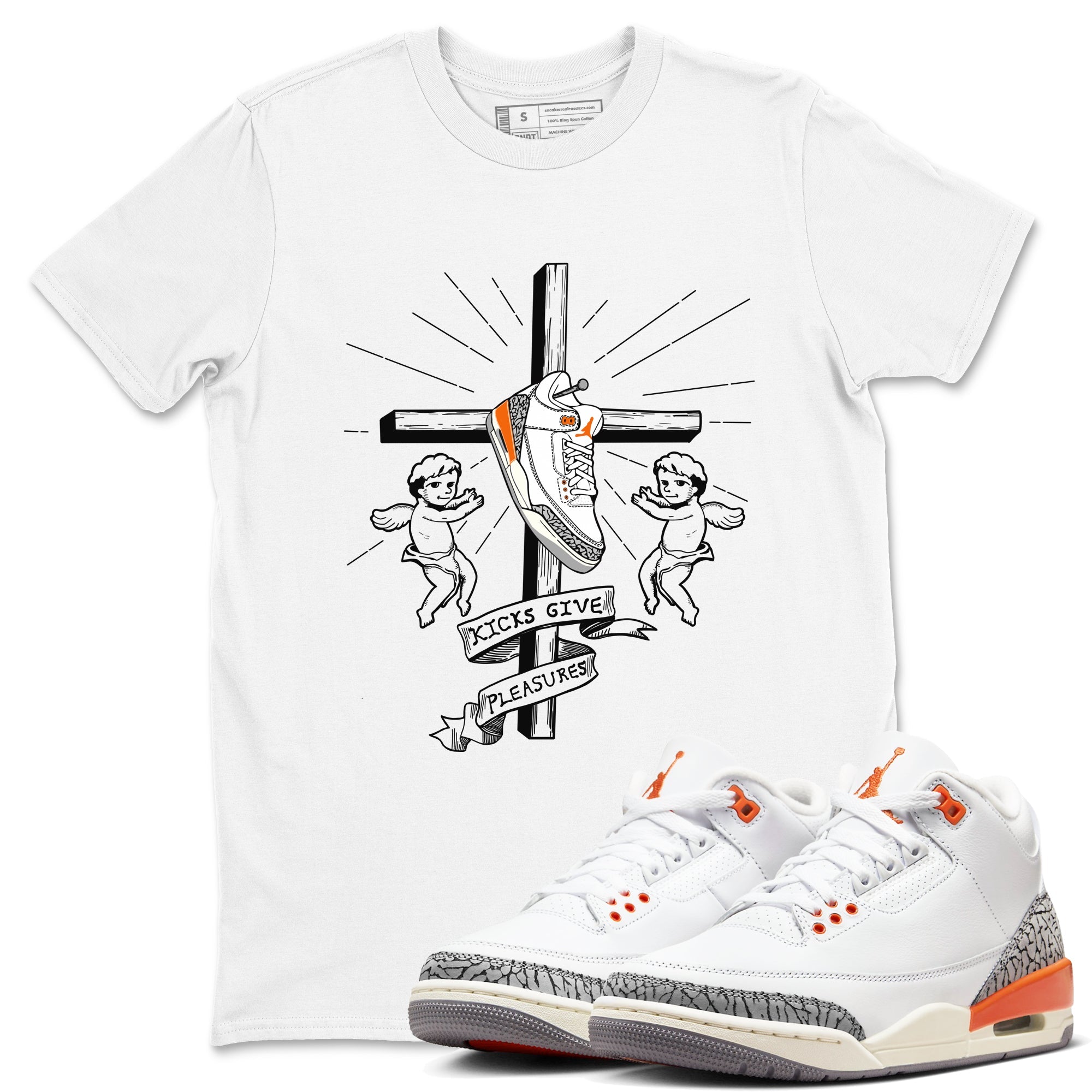 AJ3 Georgia Peach shirt to match jordans Kicks Give Pleasures sneaker tees Air Jordan 3 Georgia Peach SNRT Sneaker Release Tees unisex cotton White 1 crew neck shirt