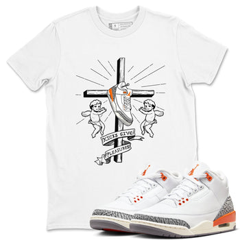 AJ3 Georgia Peach shirt to match jordans Kicks Give Pleasures sneaker tees Air Jordan 3 Georgia Peach SNRT Sneaker Release Tees unisex cotton White 1 crew neck shirt