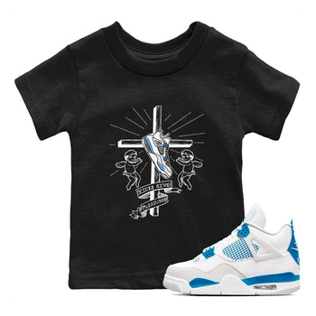 4s Military Blue shirt to match jordans Kicks Give Pleasures sneaker tees Air Jordan 4 Military Blue SNRT sneaker release tees baby toddler Black 1 cotton Shirt