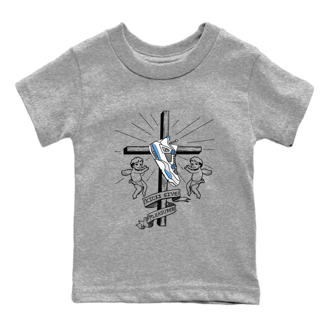 4s Military Blue shirt to match jordans Kicks Give Pleasures sneaker tees Air Jordan 4 Military Blue SNRT sneaker release tees baby toddler Heather Grey 2 cotton Shirt