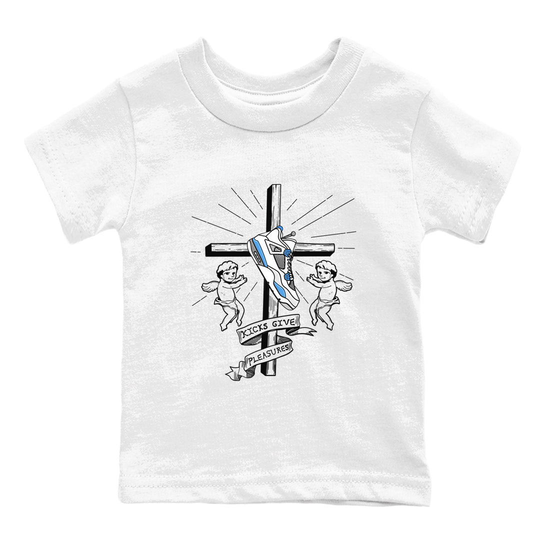 4s Military Blue shirt to match jordans Kicks Give Pleasures sneaker tees Air Jordan 4 Military Blue SNRT sneaker release tees baby toddler White 2 cotton Shirt