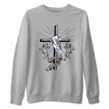 4s Military Blue shirt to match jordans Kicks Give Pleasures sneaker tees Air Jordan 4 Military Blue SNRT Sneaker Release Tees unisex cotton Heather Grey 2 crew neck shirt