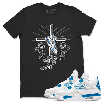 4s Military Blue shirt to match jordans Kicks Give Pleasures sneaker tees Air Jordan 4 Military Blue SNRT Sneaker Release Tees unisex cotton Black 1 crew neck shirt