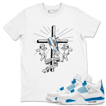 4s Military Blue shirt to match jordans Kicks Give Pleasures sneaker tees Air Jordan 4 Military Blue SNRT Sneaker Release Tees unisex cotton White 1 crew neck shirt