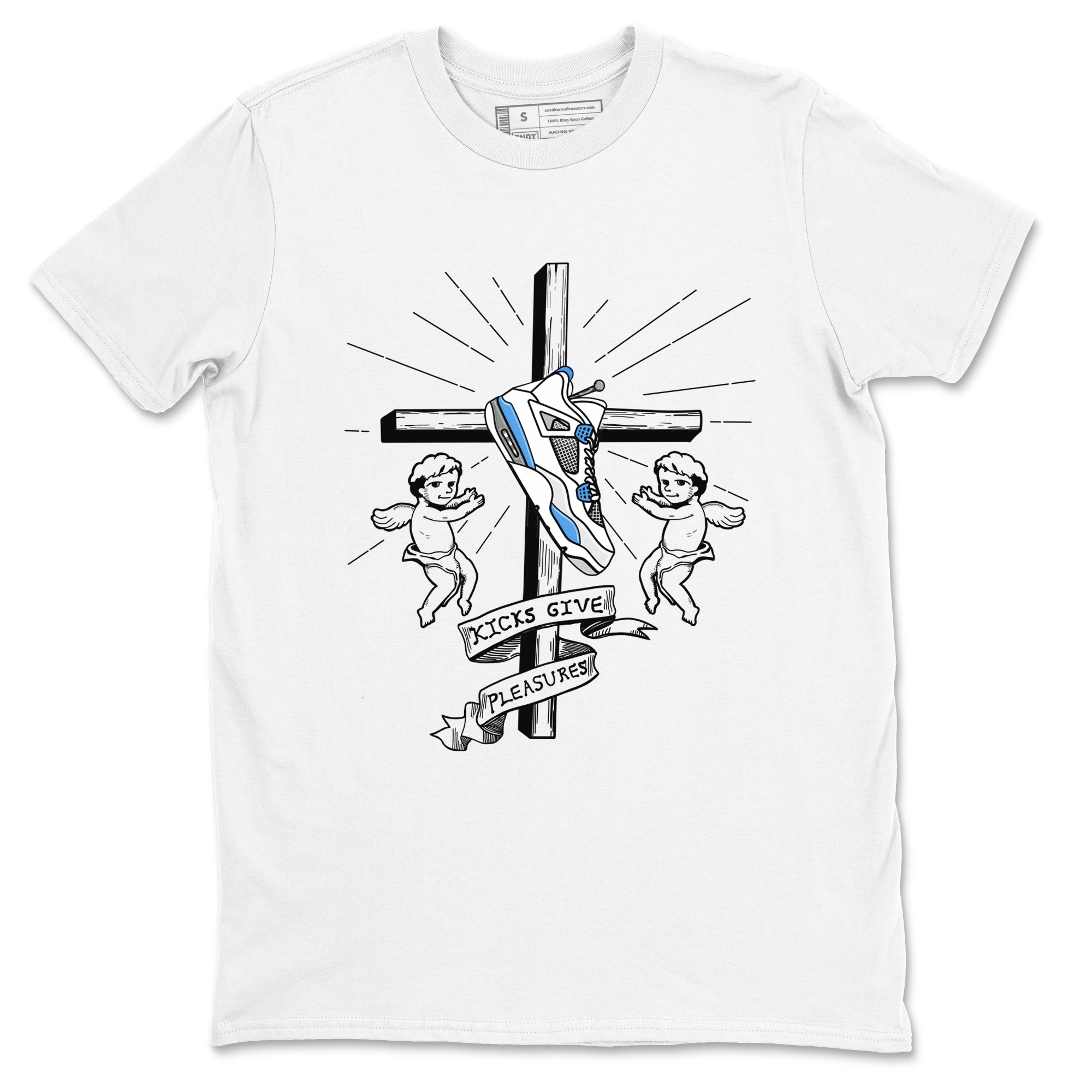 4s Military Blue shirt to match jordans Kicks Give Pleasures sneaker tees Air Jordan 4 Military Blue SNRT Sneaker Release Tees unisex cotton White 2 crew neck shirt