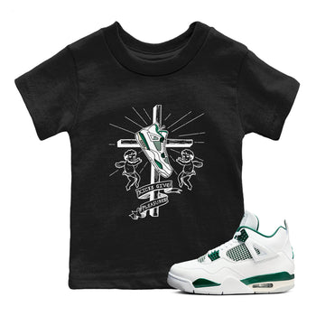 4s Oxidized Green shirts to match jordans Kicks Give Pleasures sneaker match tees Air Jordan 4 Oxidized Green SNRT Sneaker Tees streetwear brand Baby and Youth Black 1 cotton tee