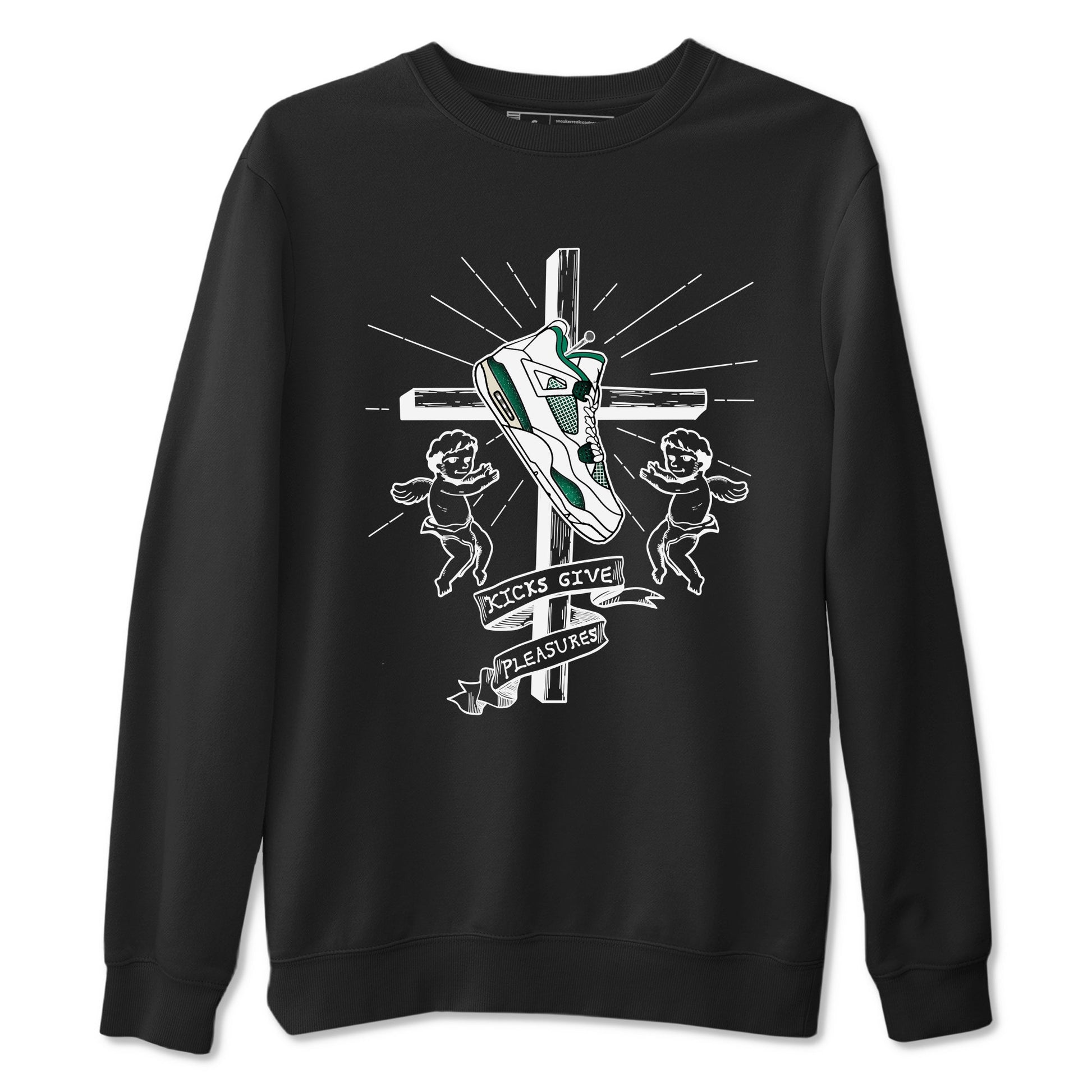 4s Oxidized Green shirts to match jordans Kicks Give Pleasures sneaker match tees Air Jordan 4 Oxidized Green SNRT Sneaker Tees streetwear brand Black 2 unisex cotton tee