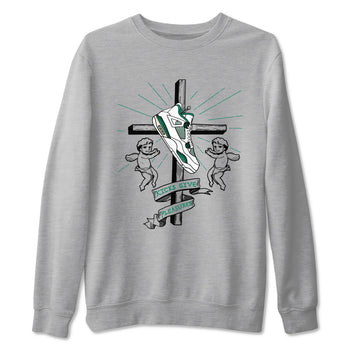 4s Oxidized Green shirts to match jordans Kicks Give Pleasures sneaker match tees Air Jordan 4 Oxidized Green SNRT Sneaker Tees streetwear brand Heather Grey 2 unisex cotton tee
