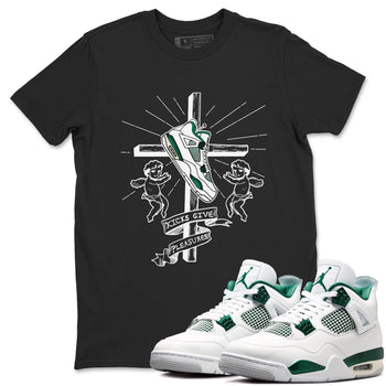4s Oxidized Green shirts to match jordans Kicks Give Pleasures sneaker match tees Air Jordan 4 Oxidized Green SNRT Sneaker Tees streetwear brand Black 1 unisex cotton tee
