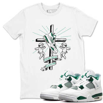 4s Oxidized Green shirts to match jordans Kicks Give Pleasures sneaker match tees Air Jordan 4 Oxidized Green SNRT Sneaker Tees streetwear brand White 1 unisex cotton tee