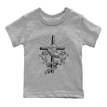 4s Wet Cement shirts to match jordans Kicks Give Pleasures sneaker match tees Air Jordan 4 SE Wet Cement SNRT Sneaker Release Tees Youth Baby Heather Grey 2 crew neck shirts