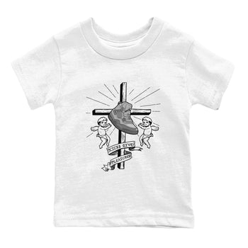 4s Wet Cement shirts to match jordans Kicks Give Pleasures sneaker match tees Air Jordan 4 SE Wet Cement SNRT Sneaker Release Tees Youth Baby White 2 crew neck shirts