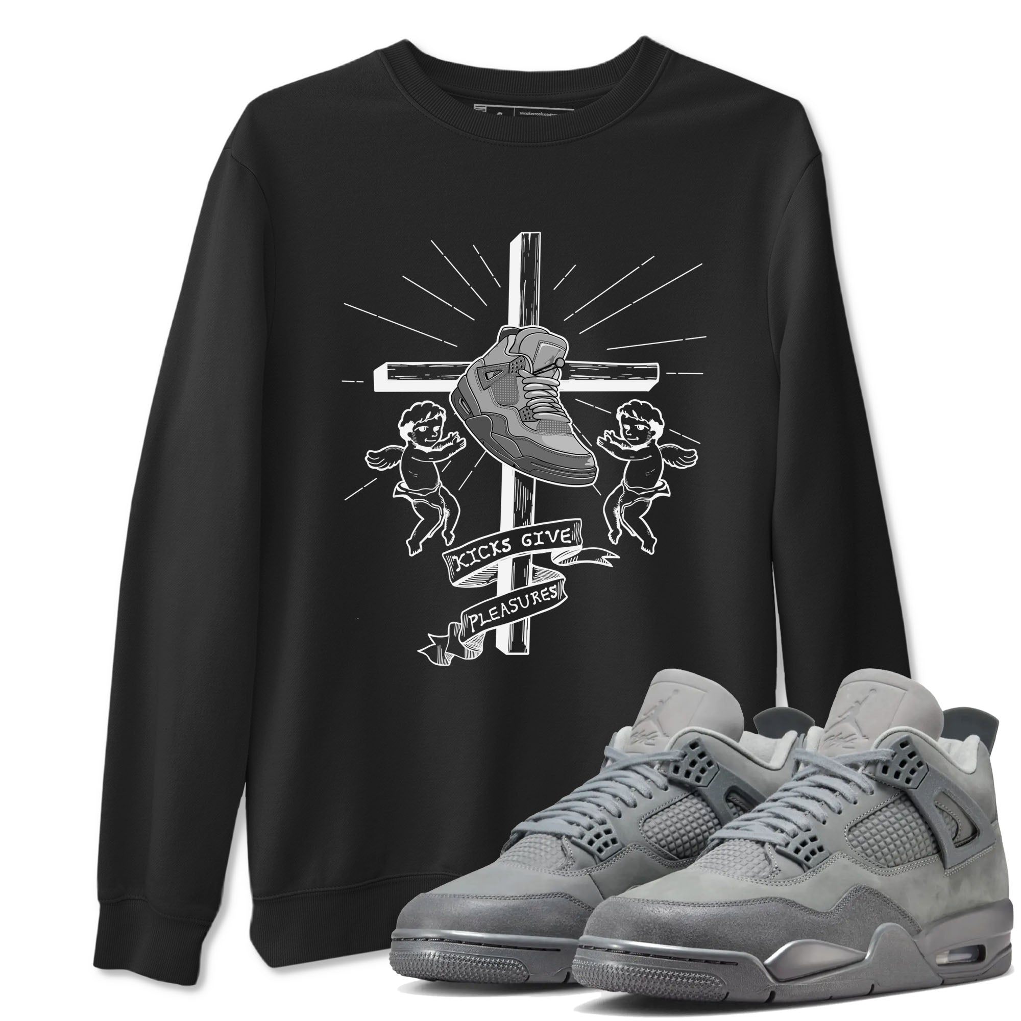 4s Wet Cement shirts to match jordans Kicks Give Pleasures sneaker match tees Air Jordan 4 SE Wet Cement SNRT Sneaker Release Tees unisex cotton Black 1 crew neck shirts