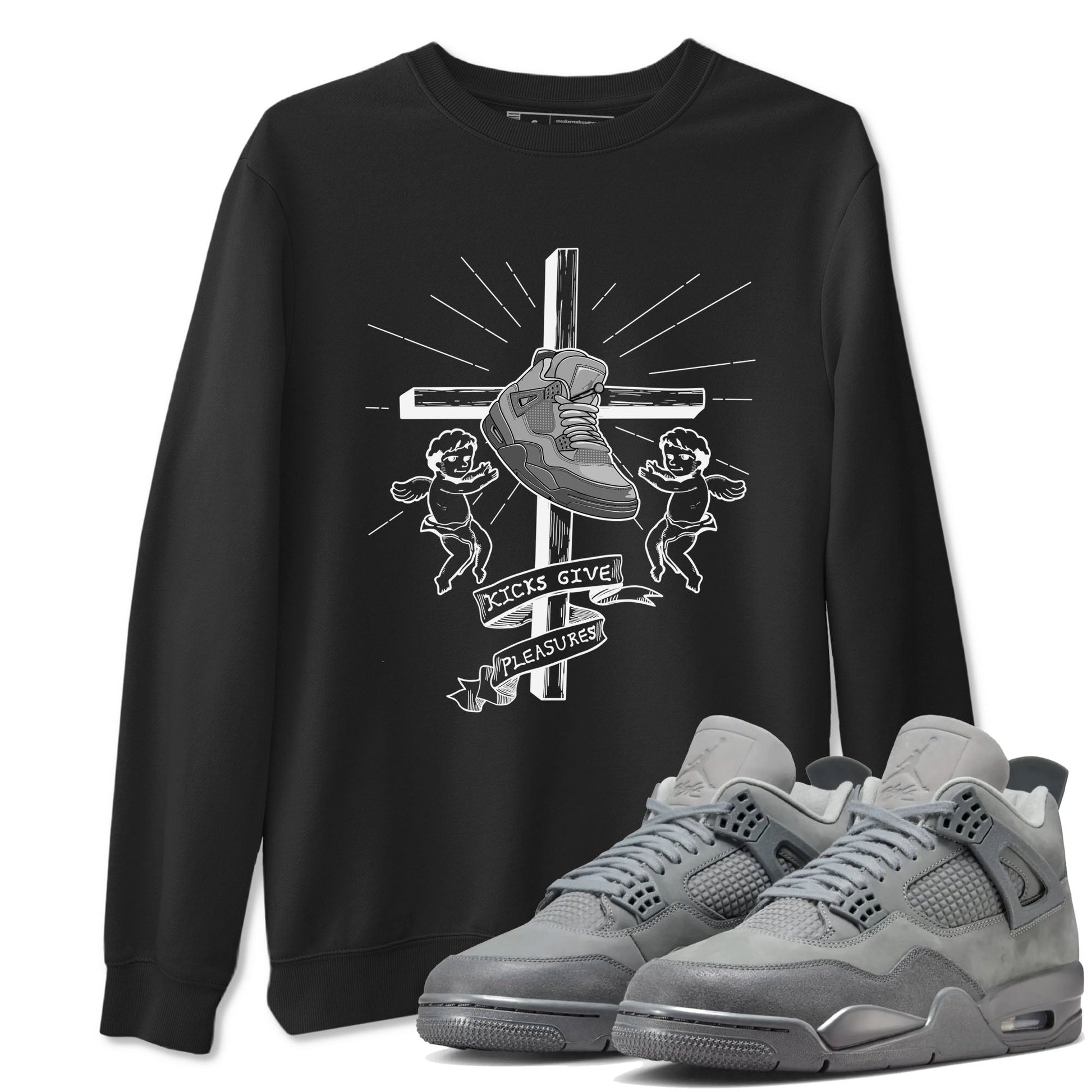 4s Wet Cement shirts to match jordans Kicks Give Pleasures sneaker match tees Air Jordan 4 SE Wet Cement SNRT Sneaker Release Tees unisex cotton Black 1 crew neck shirts
