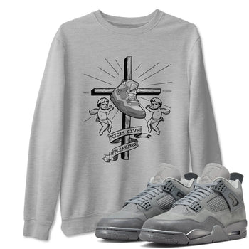 4s Wet Cement shirts to match jordans Kicks Give Pleasures sneaker match tees Air Jordan 4 SE Wet Cement SNRT Sneaker Release Tees unisex cotton Heather Grey 1 crew neck shirts