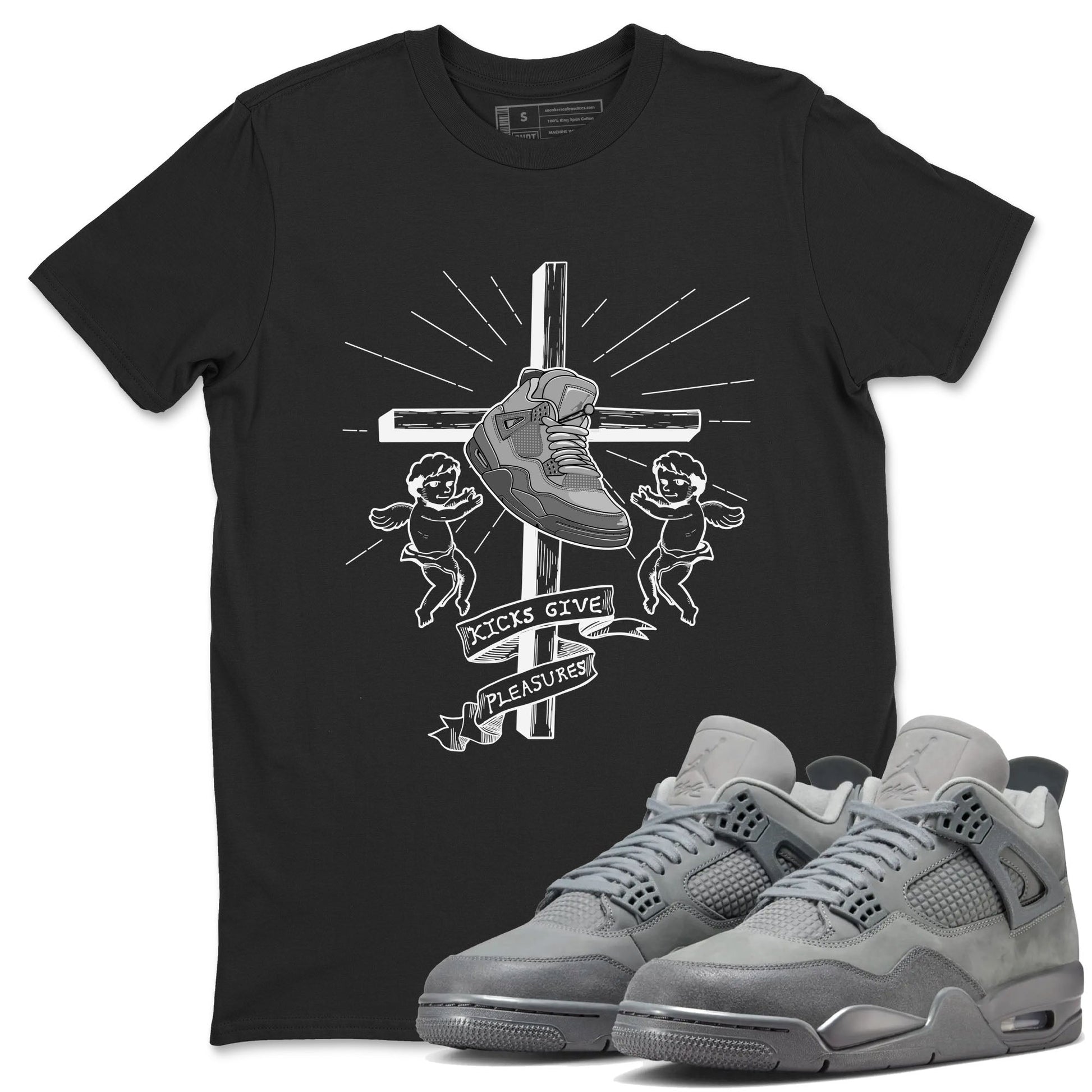 4s Wet Cement shirts to match jordans Kicks Give Pleasures sneaker match tees Air Jordan 4 SE Wet Cement SNRT Sneaker Release Tees unisex cotton Black 1 crew neck shirts