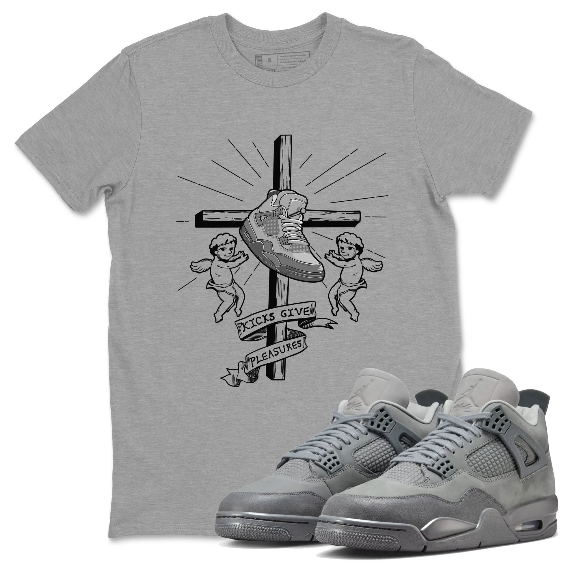 4s Wet Cement shirts to match jordans Kicks Give Pleasures sneaker match tees Air Jordan 4 SE Wet Cement SNRT Sneaker Release Tees unisex cotton Heather Grey 1 crew neck shirts
