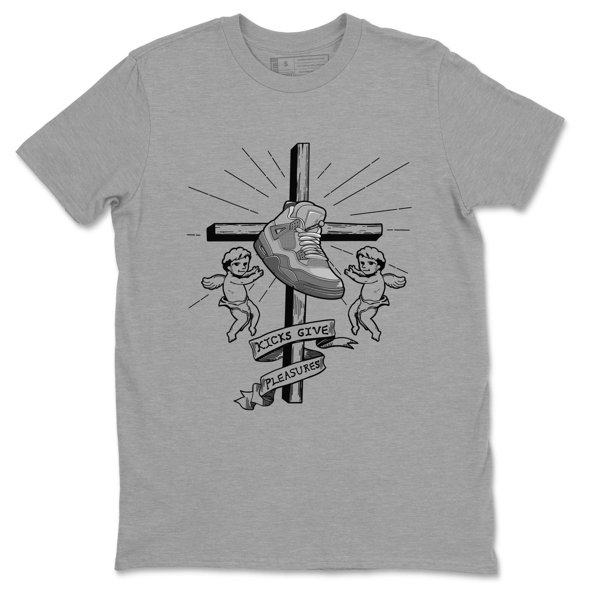 4s Wet Cement shirts to match jordans Kicks Give Pleasures sneaker match tees Air Jordan 4 SE Wet Cement SNRT Sneaker Release Tees unisex cotton Heather Grey 2 crew neck shirts