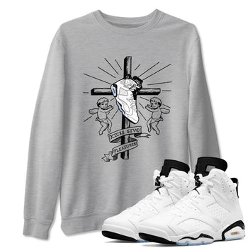 6s White Black shirt to match jordans Kicks Give Pleasures sneaker tees Air Jordan 6 White Black SNRT Sneaker Release Tees unisex cotton Heather Grey 1 crew neck shirt