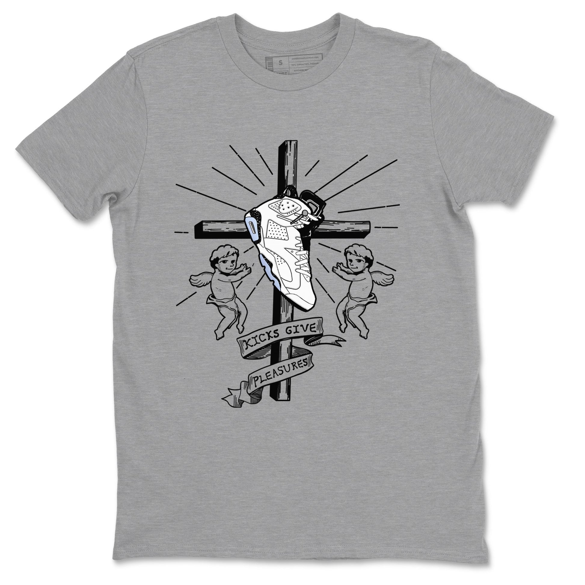6s White Black shirt to match jordans Kicks Give Pleasures sneaker tees Air Jordan 6 White Black SNRT Sneaker Release Tees unisex cotton Heather Grey 2 crew neck shirt