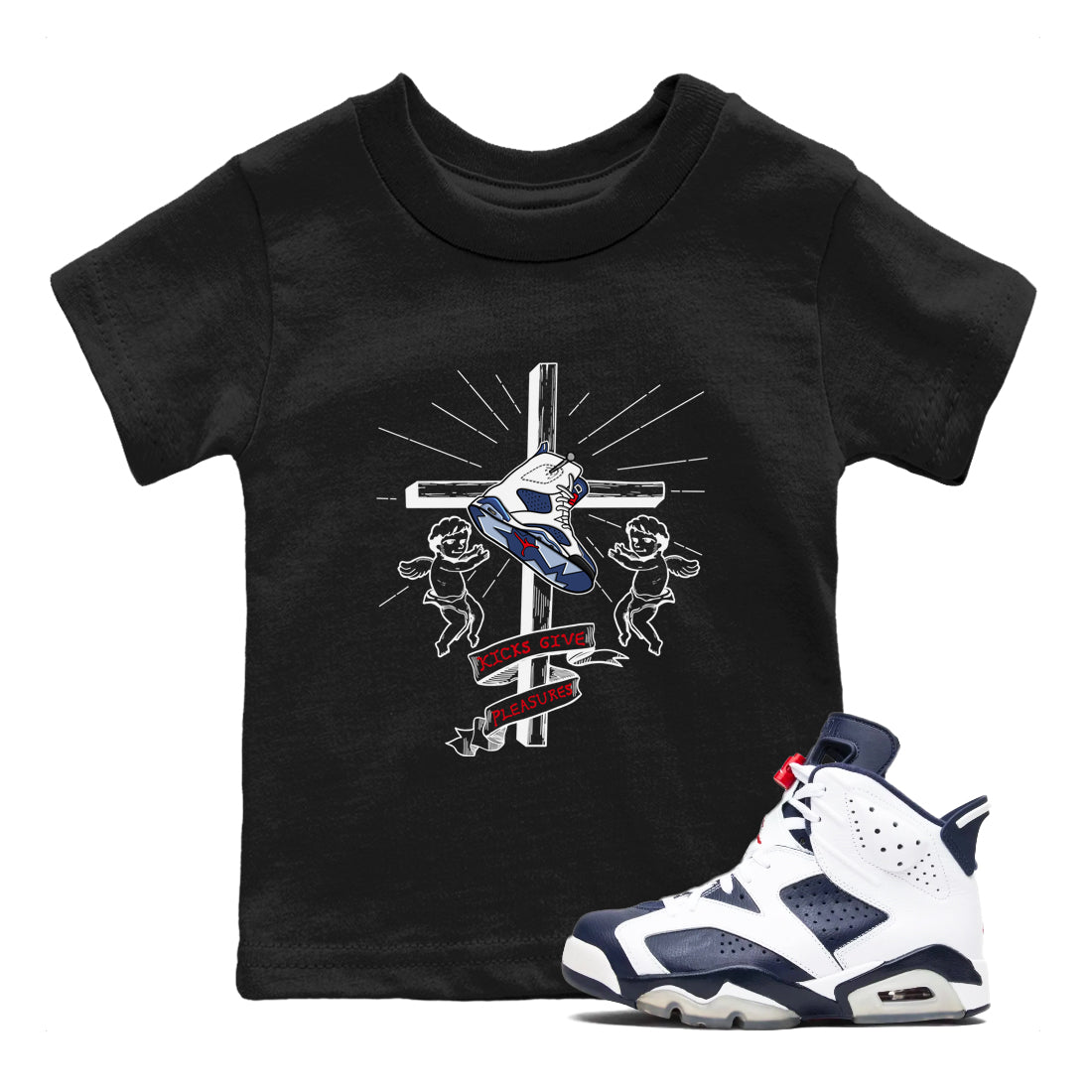 6s White And Midnight Navy shirts to match jordans Kicks Give Pleasures sneaker match tees Air Jordan 6 White And Midnight Navy SNRT Sneaker Tees streetwear brand Baby and Youth Black 1 cotton tee