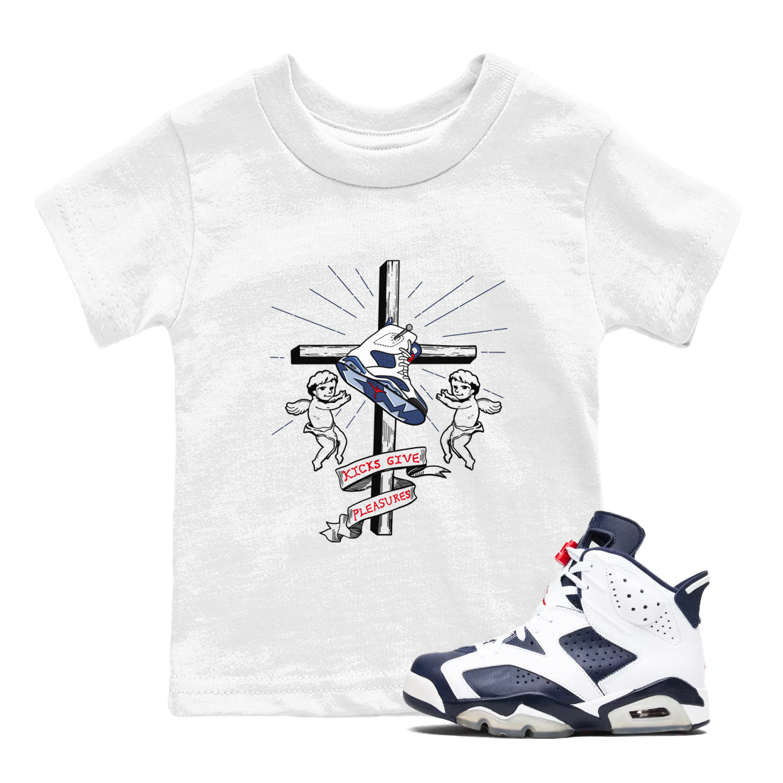 6s White And Midnight Navy shirts to match jordans Kicks Give Pleasures sneaker match tees Air Jordan 6 White And Midnight Navy SNRT Sneaker Tees streetwear brand Baby and Youth White 1 cotton tee