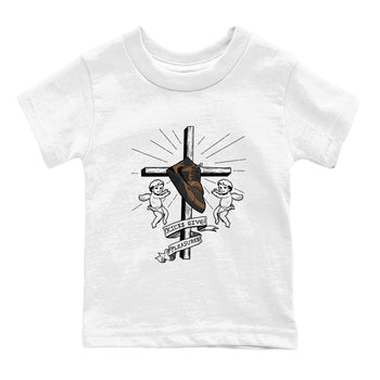 Jordan Jumpman Jack TR Travis Scott Dark Mocha shirts to match jordans Kicks Give Pleasures sneaker match tees Jordan Jumpman Jack Travis Scott Dark Mocha match shoes to clothes SNRT Sneaker Tees Youth Baby White 2 tee